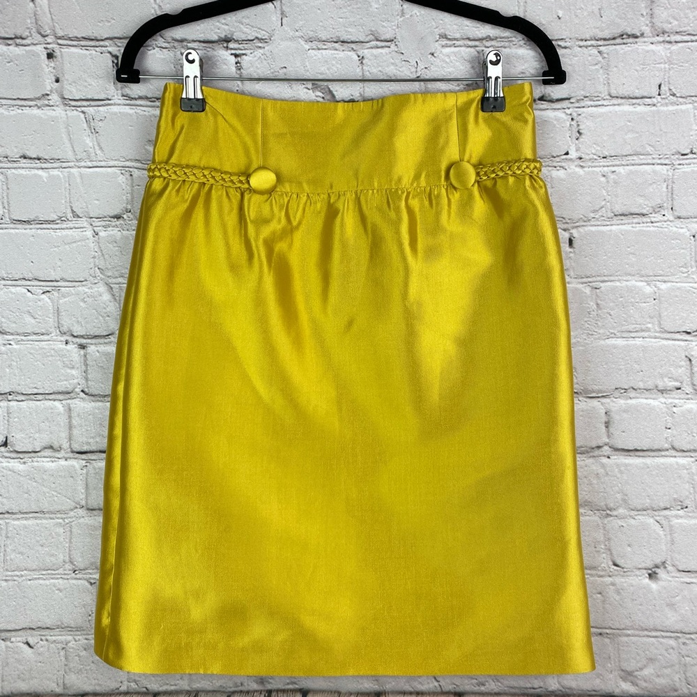 Reiss Size 8 Silky Gold Yellow Lined Skirt New Without Tags